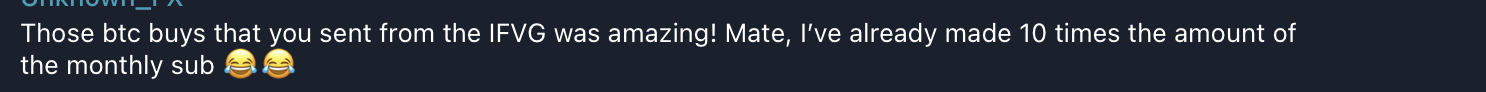 Client feedback on trading performance